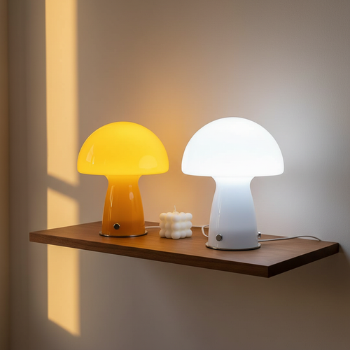 AuraGlass Lamp - Duo Walnut Shelf